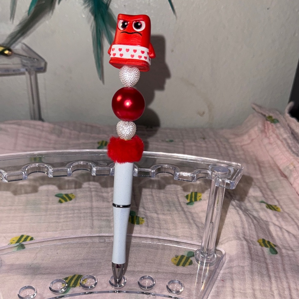 Red and White Pen with Angry Topper for valentine